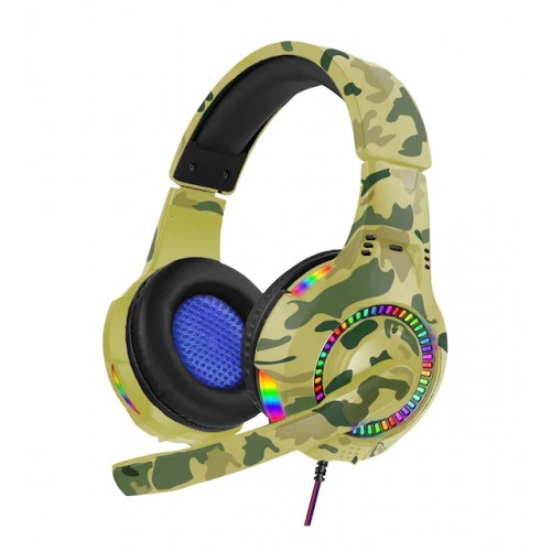 FH-04 RGB Işıklı Kamuflaj desenli E-Spor Oyuncu Mikrafonlu Kulaklık