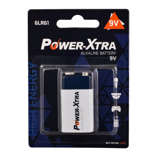 Power-Xtra 6LR61/9V Size Alkaline Pil Tekli Blister