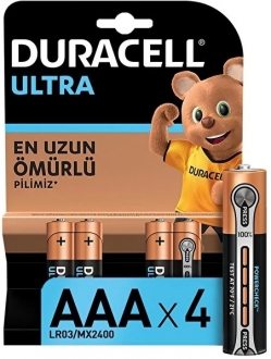Duracell Ultra Power MX2400 Powercheck AAA İnce Kalem Pil 4 lü